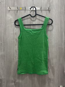 Bright Green Square Neck Tank Top