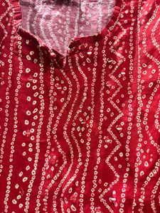 Vibrant Red Ethnic short Kurti