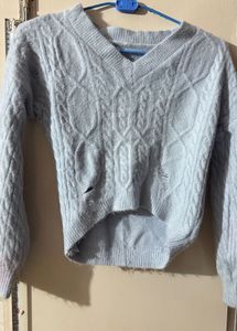 V neck powder blue Sweater