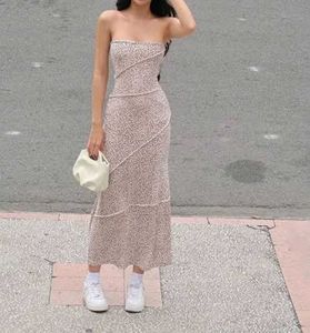 Floral Print Strapless Maxi Dress