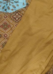 Brown Printed Kurta with Orange Pants