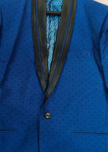 Stylish Blue Jacquard Blazer Jacket