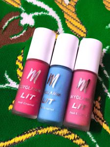 MyGlamm LIT Nail Enamel Set of 3 flex buy felicia