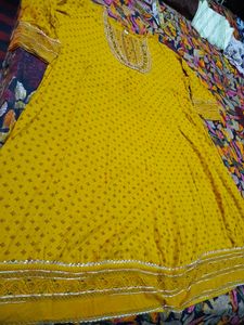 Yellow Embellished Kurta