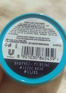 Ponds, Light Moisturiser, Non-oily Fresh Cream,