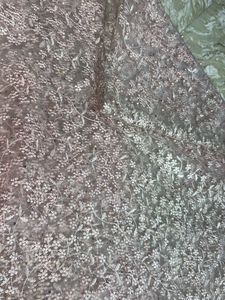 Baby pink Embroidered Net Dress Material