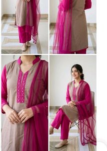 Elegant pink  Kurta Set with Dupatta