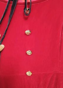 Red Velvet Polka Dot Mesh Dress Never Used...