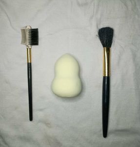 beauty blender + Makeup + eyebrow lash Brush Set