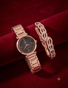 Elegant Two-Tone Watch with Matching Bracelet