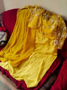 Beautiful Yellow Kurta Set chudidar model styl