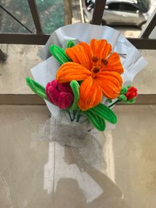 5 set of flower bouquet made from pipe cleaner