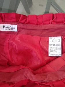 Red Pleated Shorts