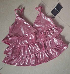 Sparkly Pink Ruffle Dress