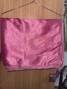 Elegant Pink Satin Saree