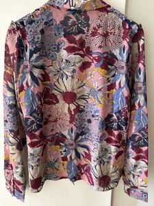 Boho Floral Print Button-Down Shirt