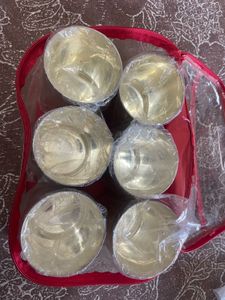 Silver Glow Ace Tray + 6 glasses