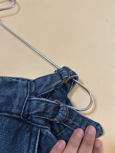 High-Waisted Denim Pants with Belt Detail