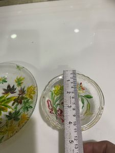 Floral Glass Bowl &amp; Plate Set