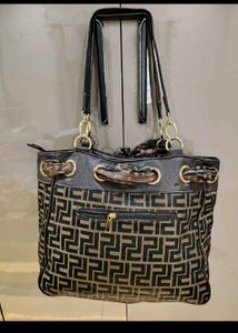 Chic Monogram Print Shoulder Bag