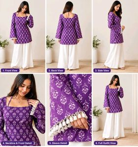 Purple Printed Kurta