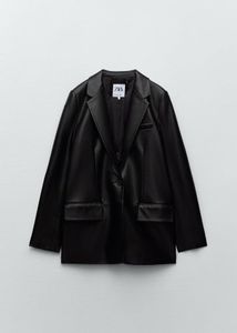 Zara Black Leather Blazer