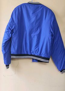 Blue Varsity Puffed Bomber Jacket