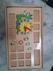 Wooden Clock Puzzle Toy
