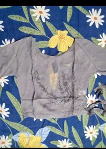 Grey Embroidered Blouse