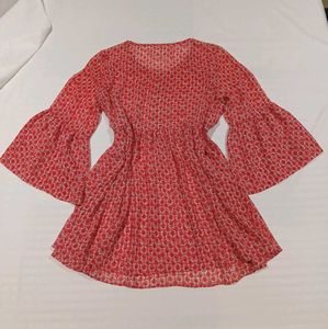 Pink Floral Mini Dress / Top