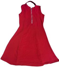 Chic Red Zipper Dress
