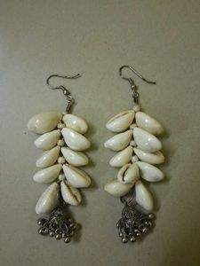 Boho Cowrie Shell Jhumka Earrings