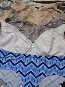 combo Of Four Imported Fabric Bra N Panty