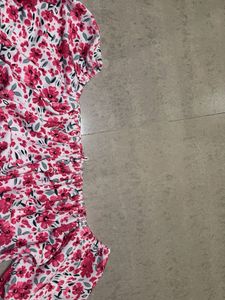 FLORAL CORSET TOP  Puff Sleeve