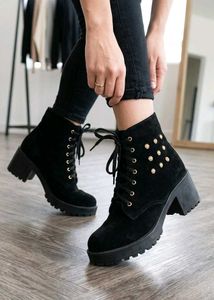 Stylish Black Suede Ankle Boots for Women