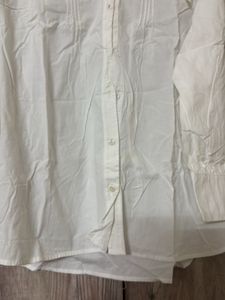 White Lace Collar Button-Up Shirt