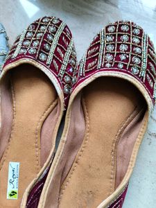 Embellished  Handwork Juttis - Set of 2 Pairs