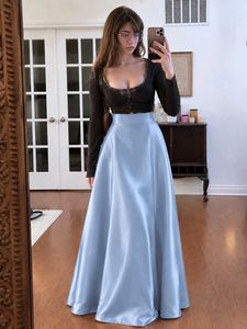 🦢Noire sky Satin Skirt🦢
