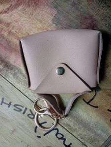 Cute Pink Coin Pouch with Keychain