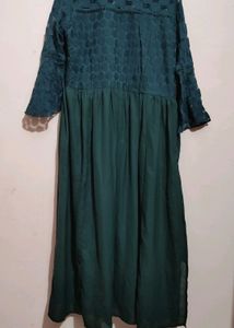 Mehandi Green Plus Size Lace Kurti 36 Bust