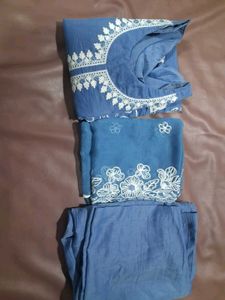 Blue Embroidered Kurta XL