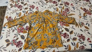 Yellow Floral Print Top