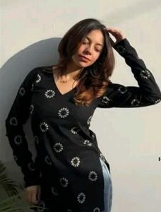 Stylish Black Printed Kurta