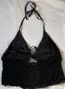 Shein Black Front tie top