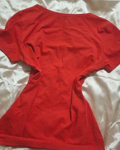 Rust Red Square Neck Top