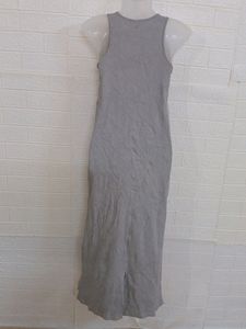 Grey Sleeveless Midi Dress