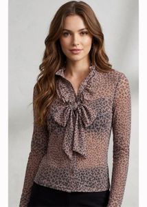 Chic Printed Imported Mesh Top