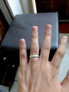 Plan Round Hard Ring Pure Silver