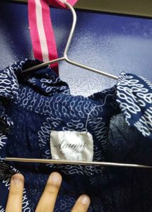 Blue &amp; White Printed Kurta