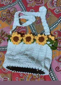 crochet sunflower bouquet bag